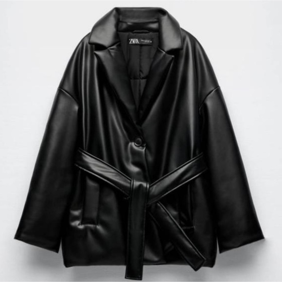 ZARA BLOGGER FAVORITE FAUX LEATHER
PUFFER COAT - Picture 8 of 10